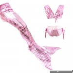babyHealthy Big Girls 3pcs Sparkle Mermaid Tail Swimmable Swimwear Swimsuit Pink B071XV815P
